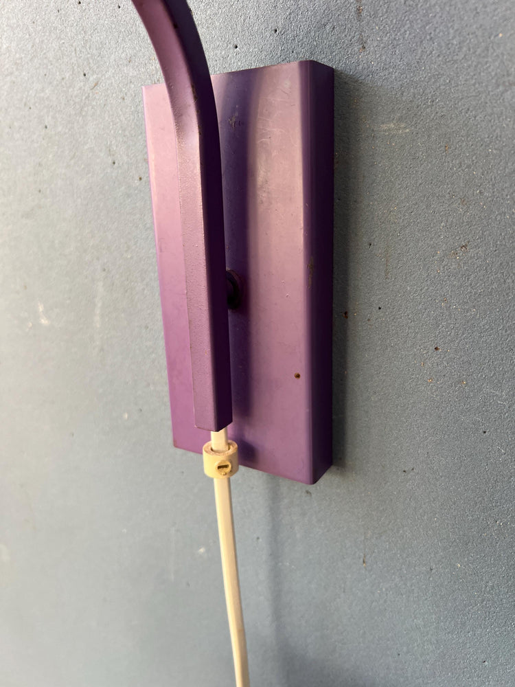 Small Purple Mid Century Lakro Rod 'Trava' Wall Lamp