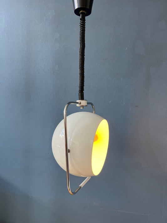 Vintage GEPO Eyeball Pendant Lamp - Beige Mid Century Modern Light Fixture