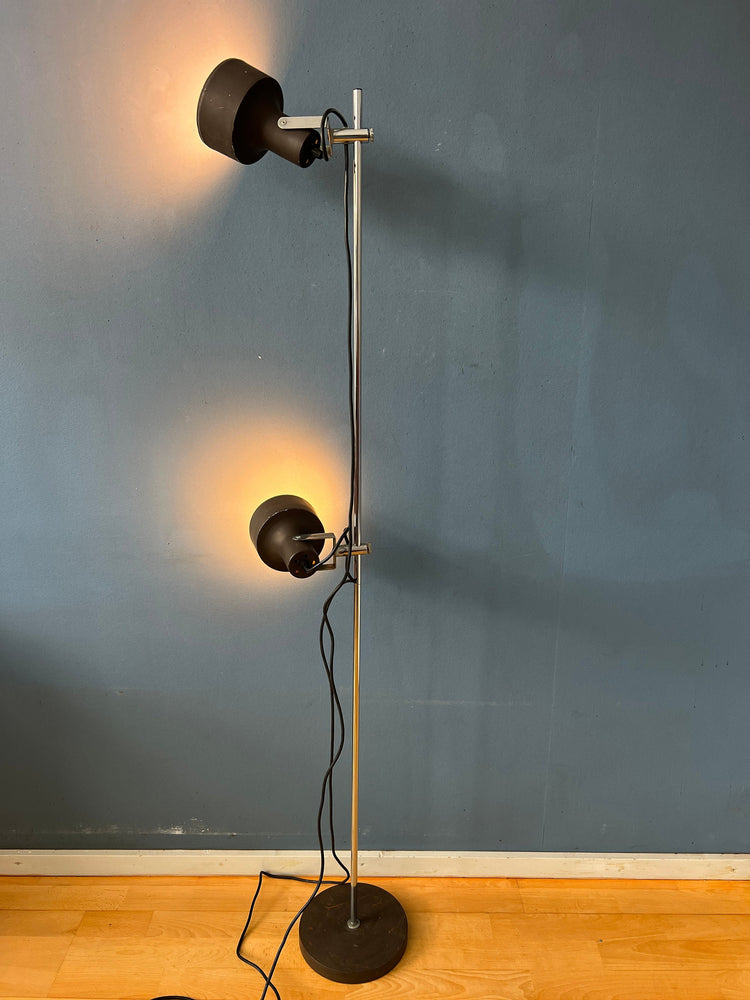 Mid Century Brown Anvia Floor Lamp