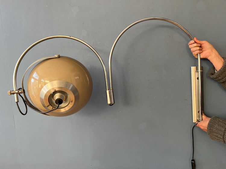 Vintage Space Age Hala Double Arc Mushroom Wall Lamp