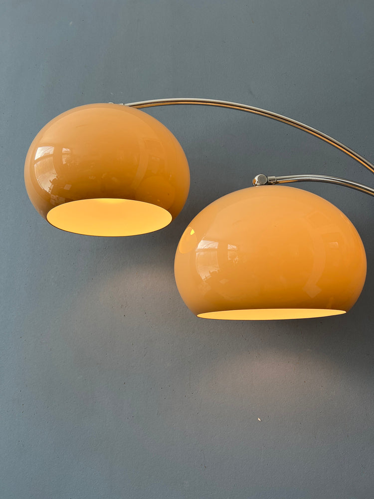 Vintage Double Arc Mushroom Wall Lamp by Dijkstra - Space Age Light Fixture