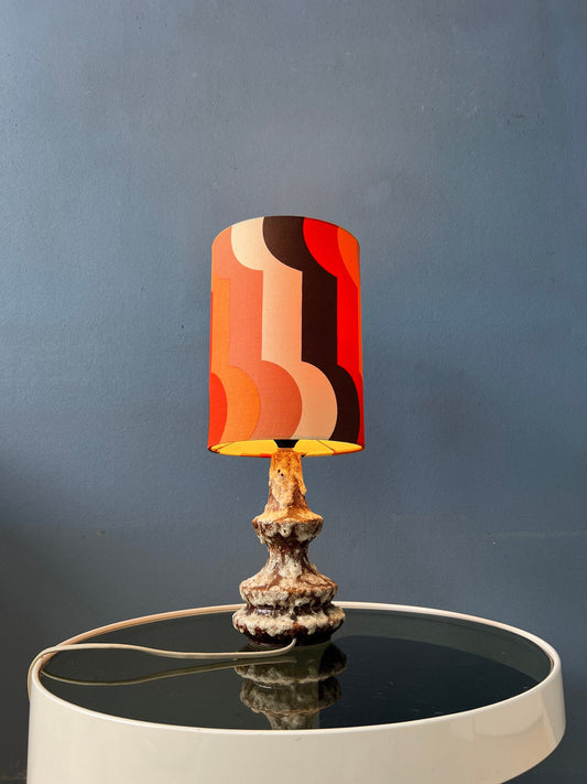 Orange Ceramic West Germany Fat Lava Space Age Table Lamp