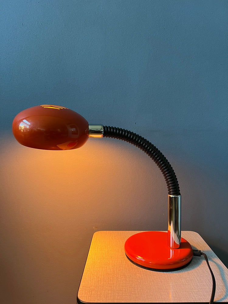 Red Flexible / Adjustable Mid Century Space Age UFO Table Lamp