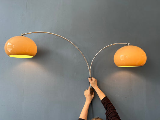 Vintage Double Arc Mushroom Wall Lamp by Dijkstra - Space Age Light Fixture