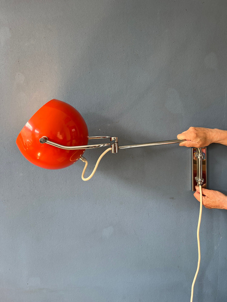 Red GEPO Wall Lamp - Eyeball Wall Light - Mid Century Lamp