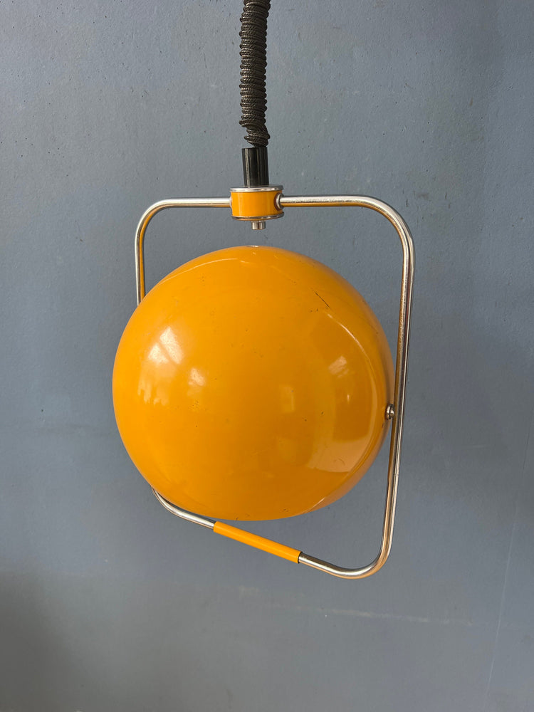 Yellow Mid Century GEPO Eyeball Pendant Lamp