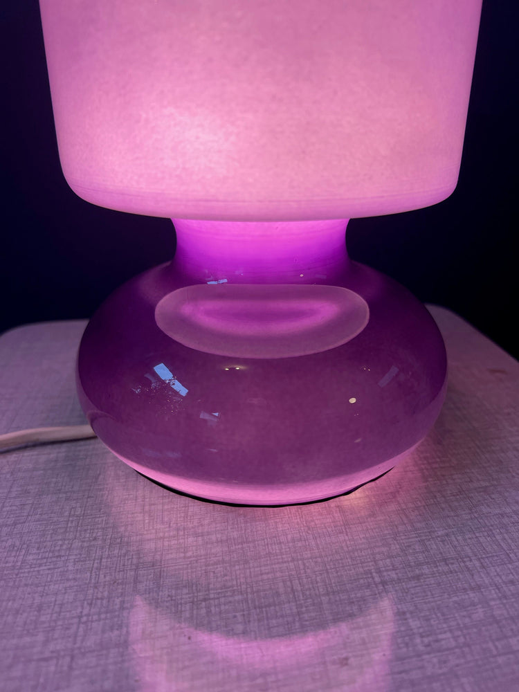 Purple Vintage Ikea Lykta Glass Table Lamp