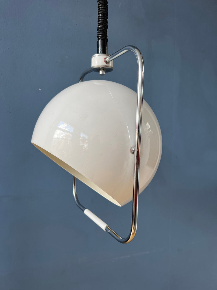 Vintage GEPO Eyeball Pendant Lamp - Beige Mid Century Modern Light Fixture