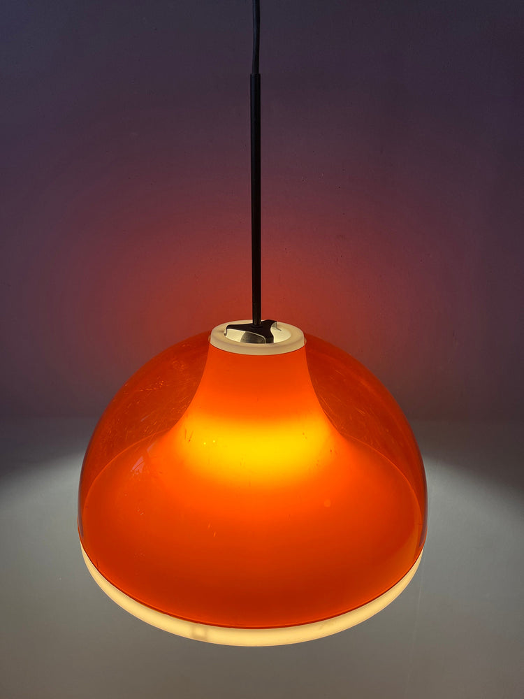 Dijkstra Orange Smoked Acrylic Glass Space Age Pendant Lamp