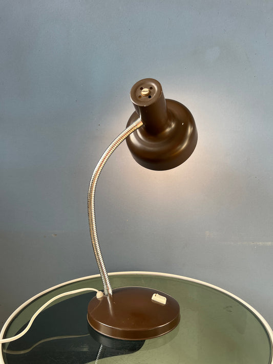 Vintage Flexible Arm Brown Space Age Table Lamp