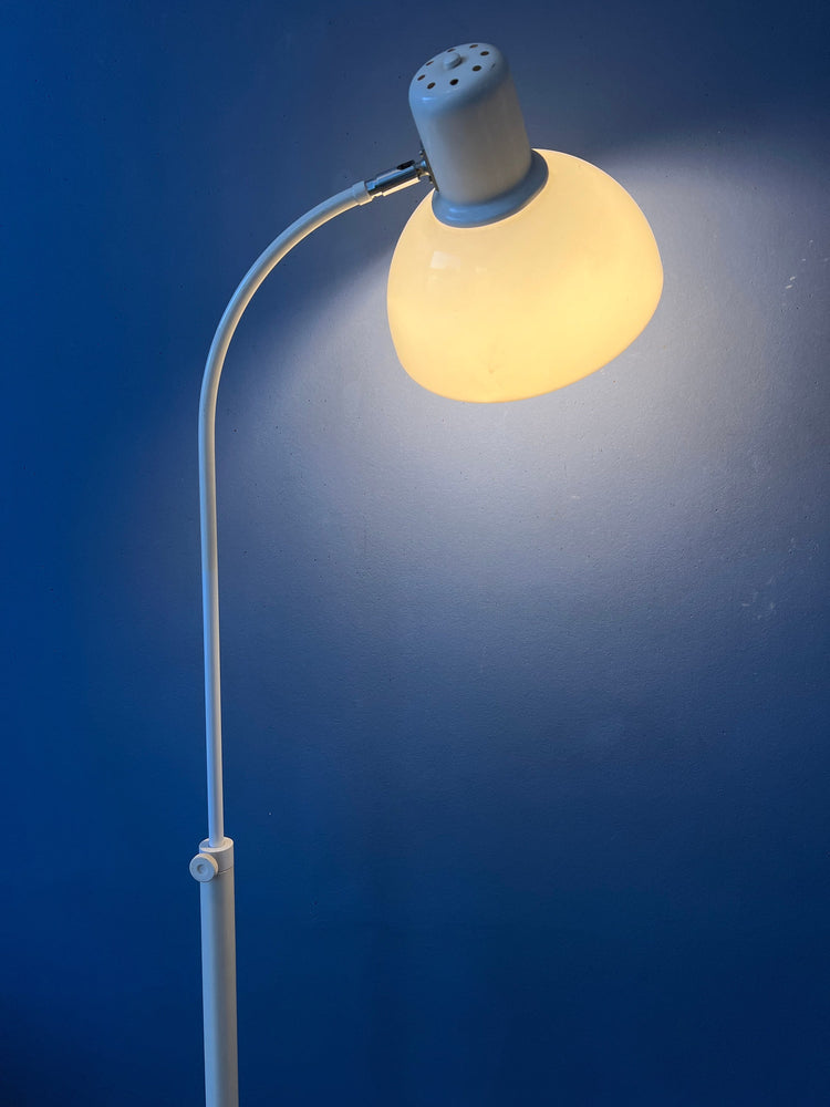 Beige Mid Century Floor Lamp with Plexiglass Shade