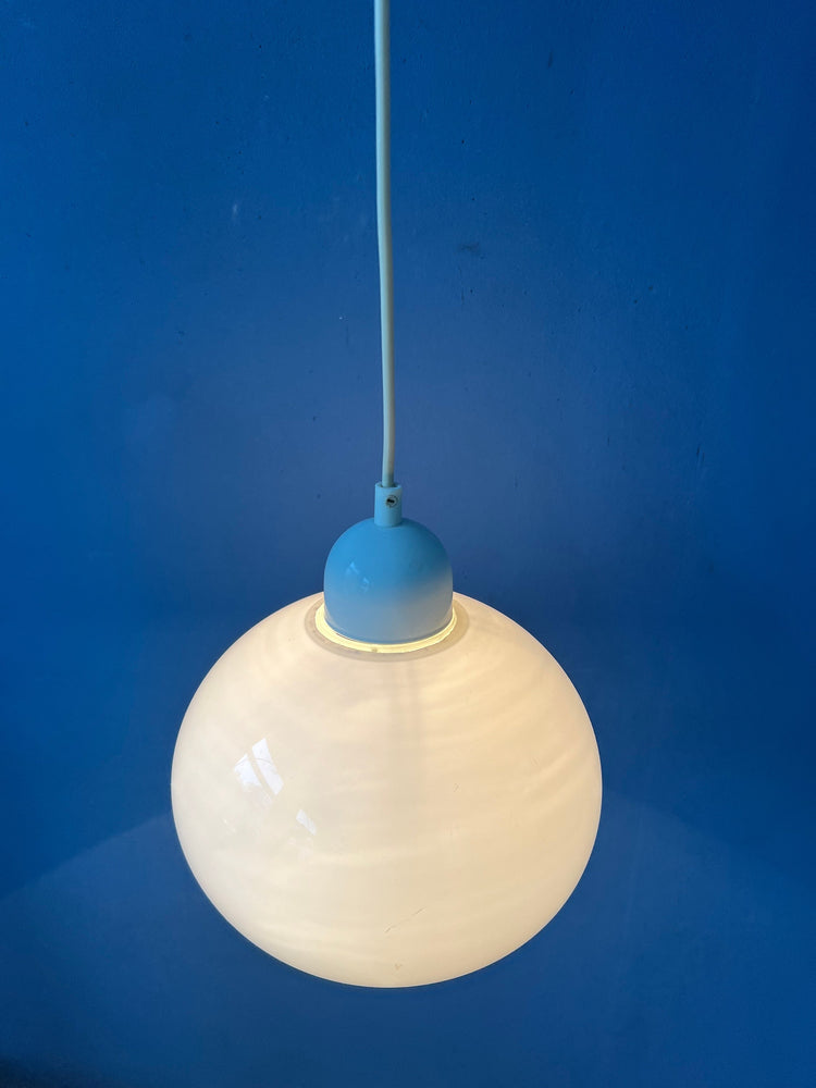 Small White Space Age Mushroom Hanging Lamp