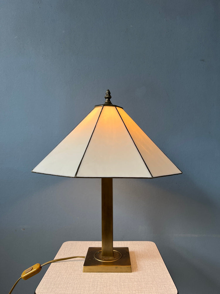 Vintage Beige Art Deco Table Lamp
