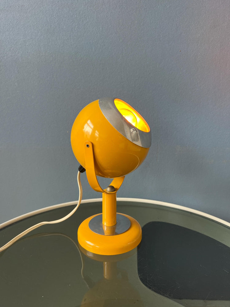 Yellow Flexible Space Age Eyeball Table Lamp