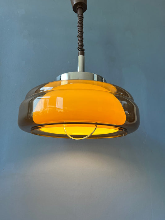 Herda Pendant Lamp - Space Age Pendant Light - Acrylic Glass Light Fixture - 70s Rise and Fall Lamp