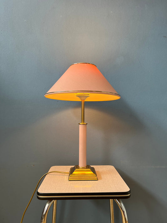 Pink and Gold Hollywood Regency Table Lamp