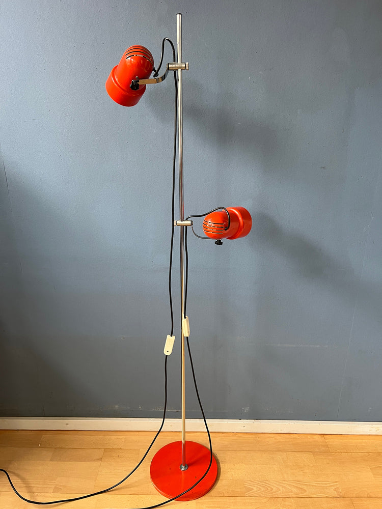 Red Mid Century Space Age Floor Lamp