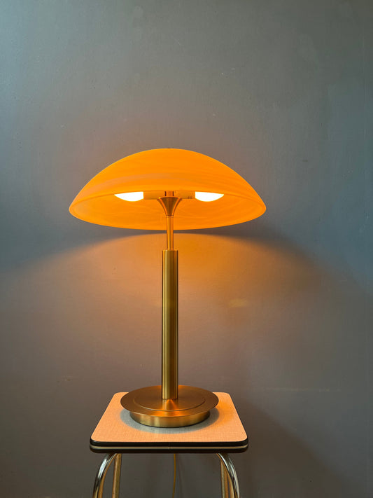 Post Modern Mushroom Table Lamp - Art Nouveau Glass Table Lamp - Metal Desk Lamp