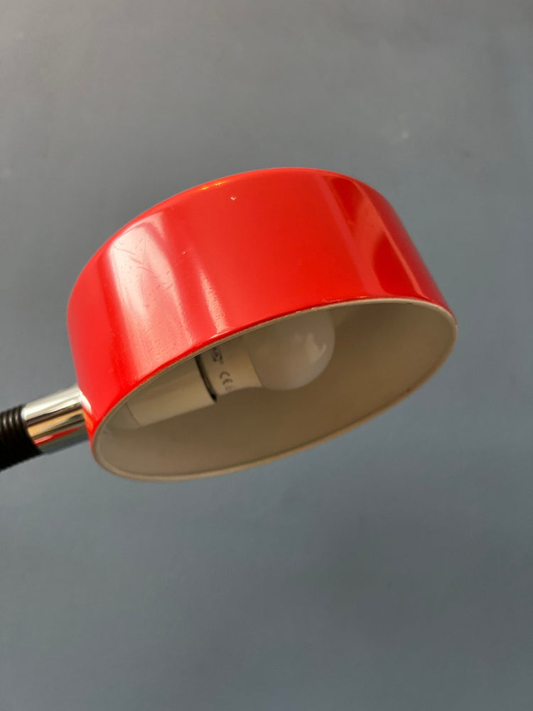 Red Adjustable Mid Century Cosack Table Lamp