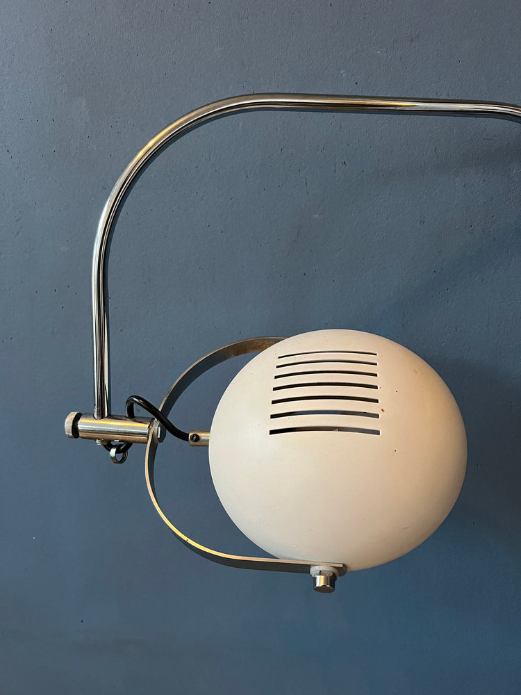 Vintage White Herda Space Age Arc Wall Lamp