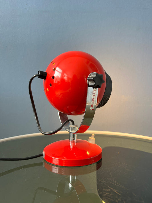 Red Mid Century Space Age Eyeball Table Lamp