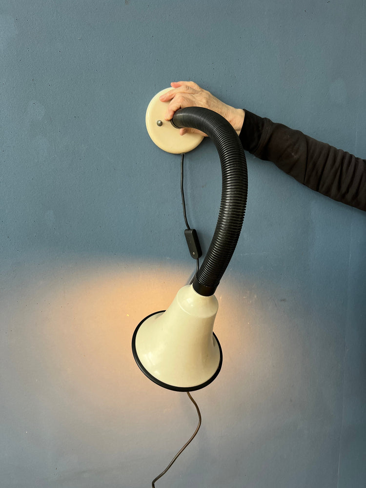 White and Black Flexible Space Age Wall Lamp