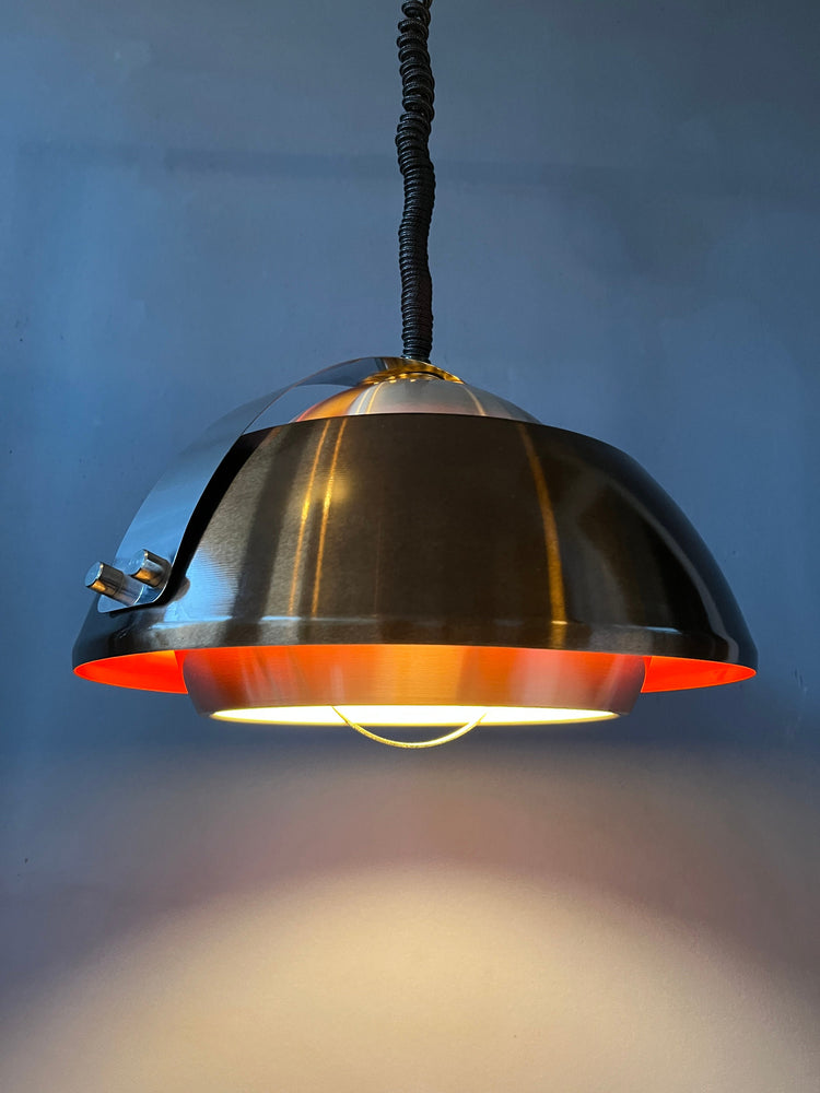 Orange Lakro Amstelveen Space Age Pendant Light with Rise-and-Fall