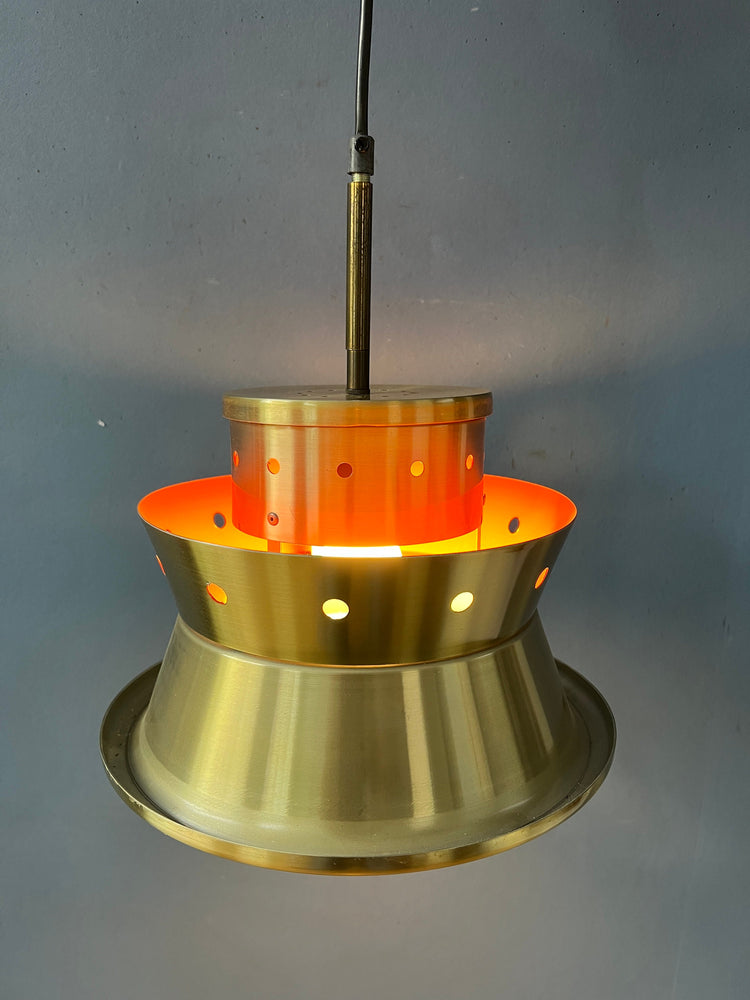 Metallic Doria Leuchten Space Age Hanging Lamp