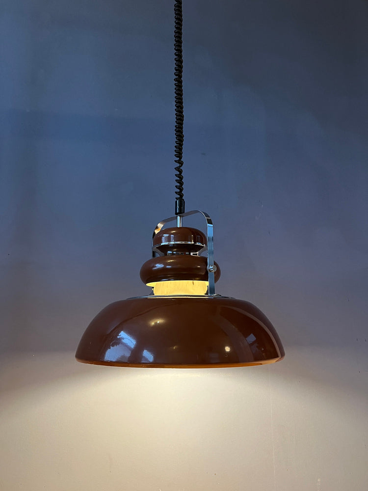 Brown Mid Century Anvia Space Age Pendant Lamp