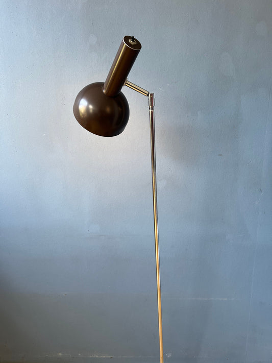 Mid Century Hala Brown Ball Rotating Floor Lamp