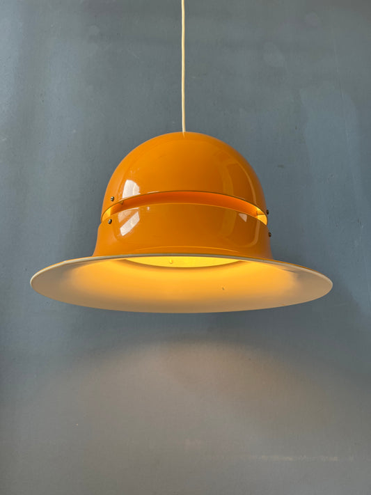 Unique mid century space age pendant lamp in yellow colour