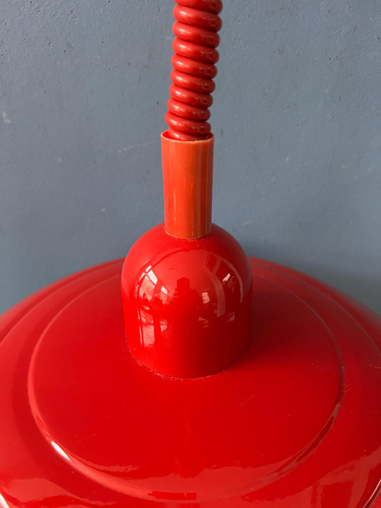 Vintage Red Metal Space Age Pendant Lamp