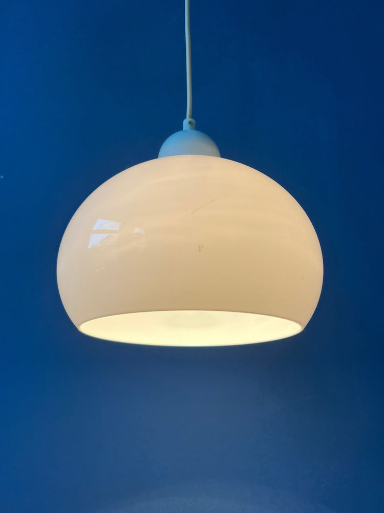 Small White Space Age Mushroom Hanging Lamp