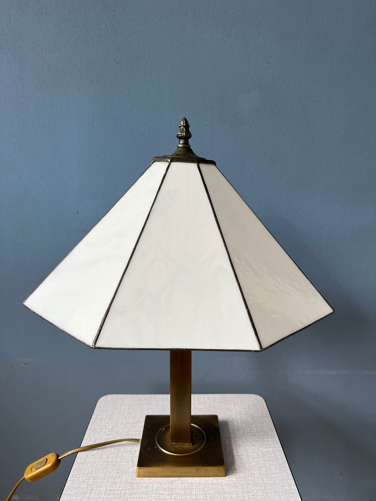 Vintage Beige Art Deco Table Lamp