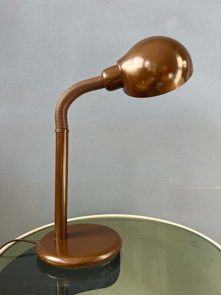 Adjustable Mid Century Brown Snake Table Lamp