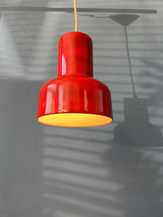 Retro Red Metal Space Age Pendant Light