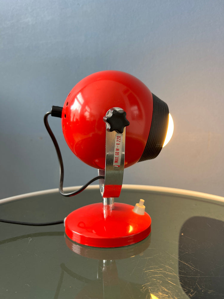 Red Mid Century Space Age Eyeball Table Lamp