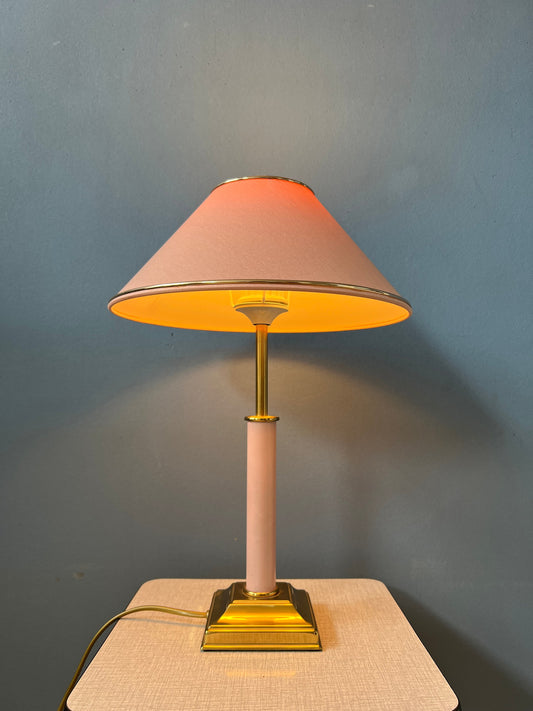 Pink and Gold Hollywood Regency Table Lamp