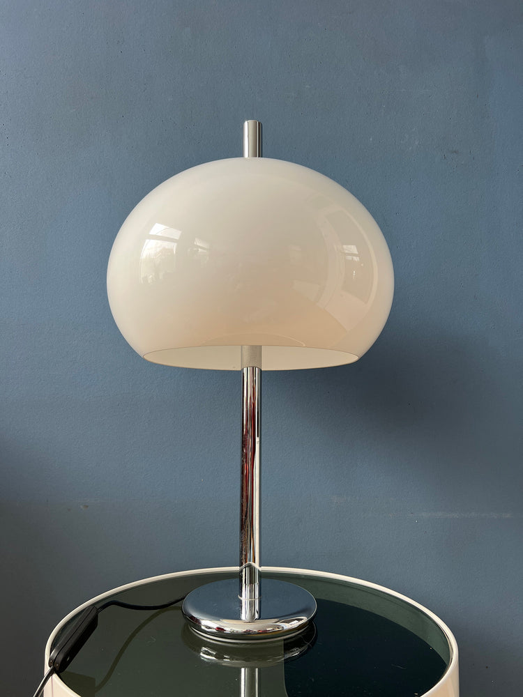 White Chrome Dijkstra Space Age Mushroom Table Lamp