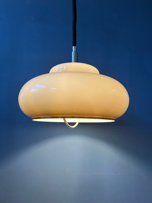 Vintage Mid Century UFO Mushroom Plexiglass Pendant Lamp