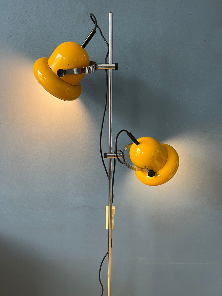 Vintage Yellow Mid Century Space Age Floor Lamp