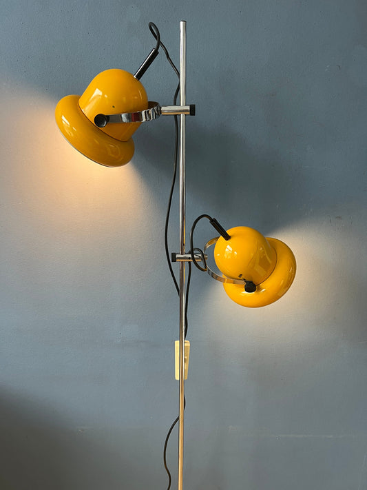 Vintage Yellow Mid Century Space Age Floor Lamp