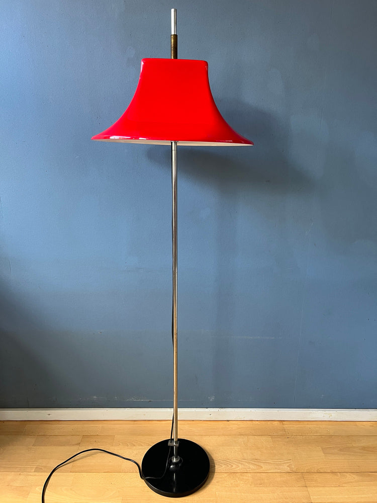 Red Willem Hagoort Space Age Floor Lamp - Mid Century Acrylic Glass Lamp