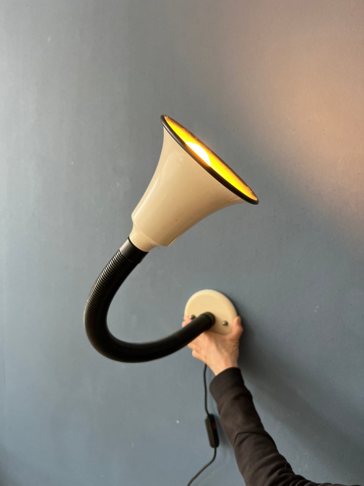 White and Black Flexible Space Age Wall Lamp