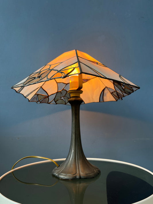 Colourful Art Deco Stained Glass Table Lamp