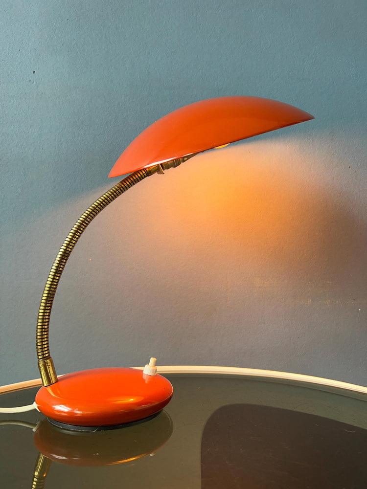 Red - Orange Mid Century Desk Lamp