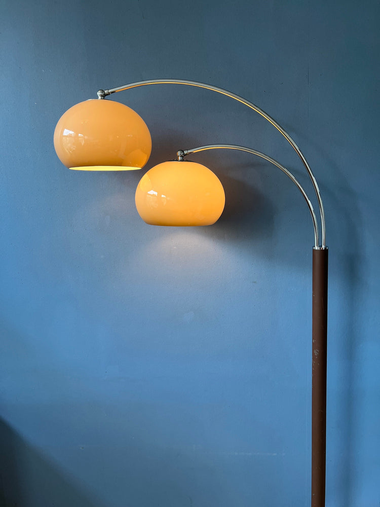 Vintage Dijkstra Double Arc Mushroom Floorlamp | Space Age Lighting | Retro 70s Standing Light