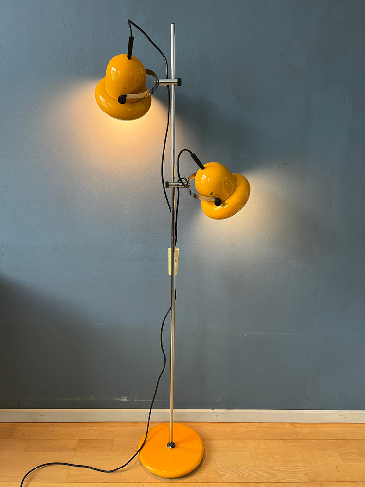 Vintage Yellow Mid Century Space Age Floor Lamp