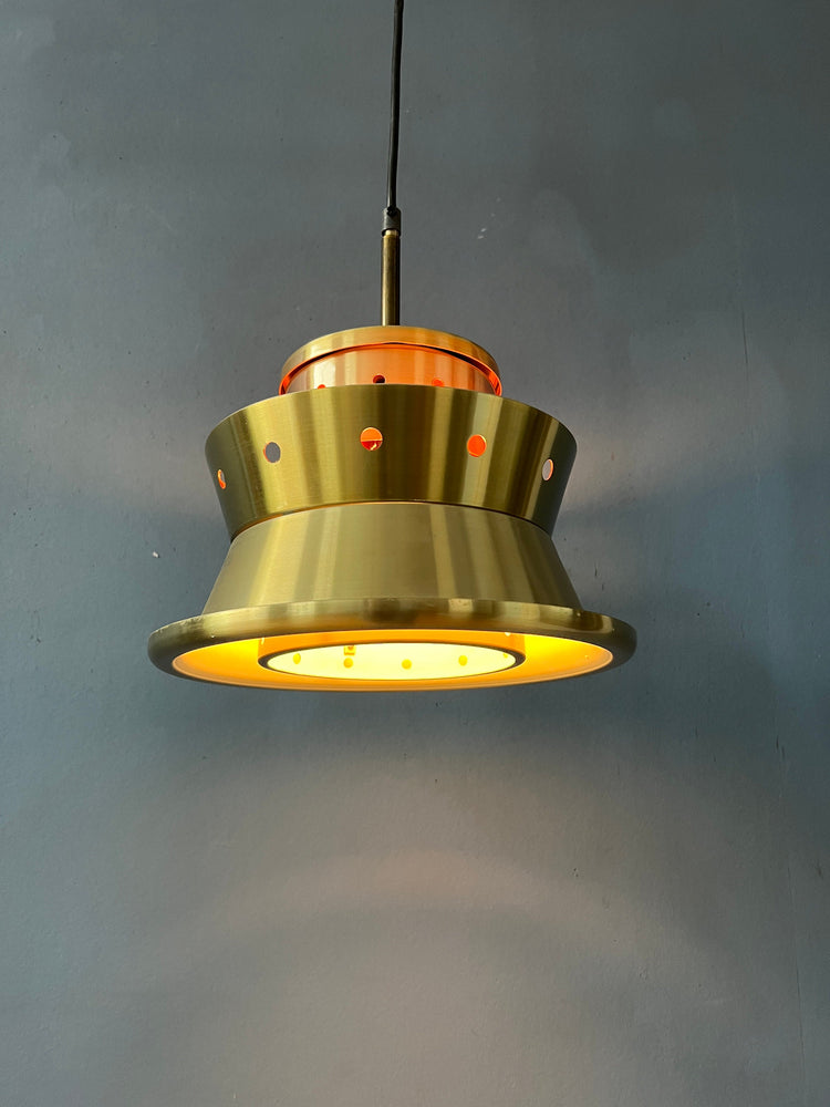 Metallic Doria Leuchten Space Age Hanging Lamp