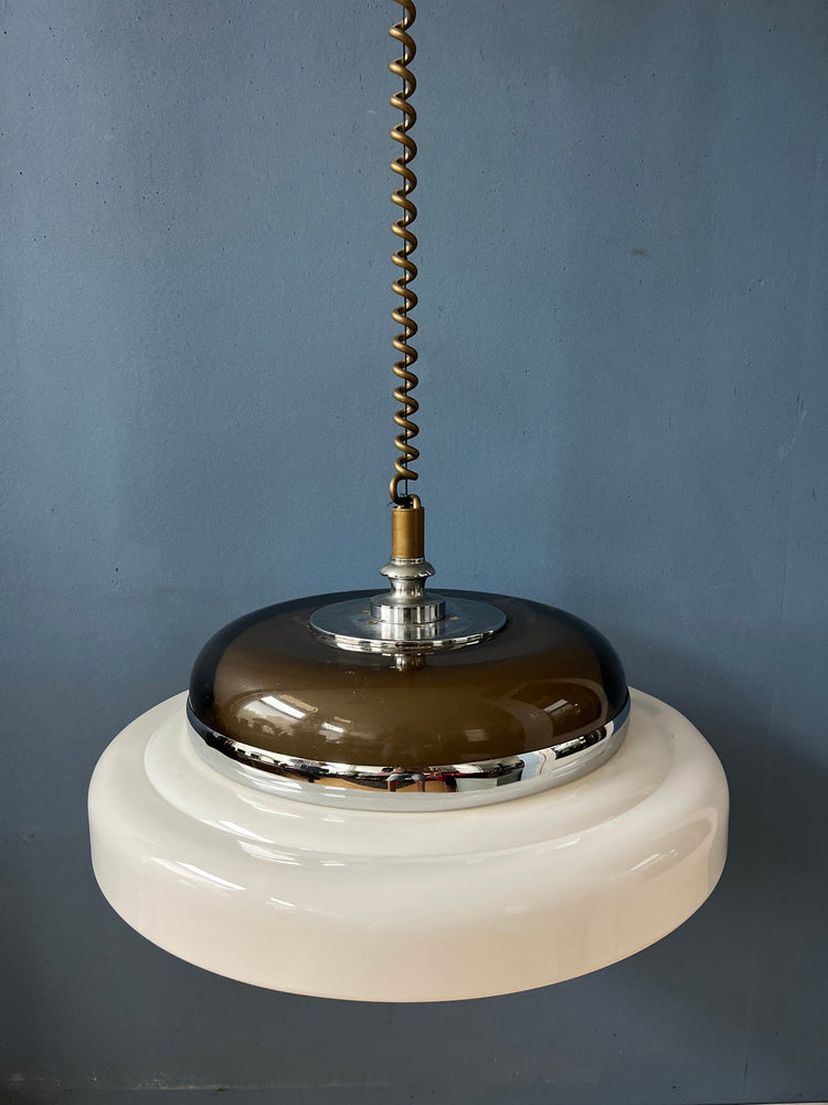 Mid Century Herda Pendant Light / Space Age Ceiling Lamp / Vintage Lighting